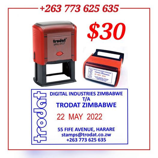 Trodat Printy 4727 date stamp, customised company stamps, received date stamps and dispatch stamp