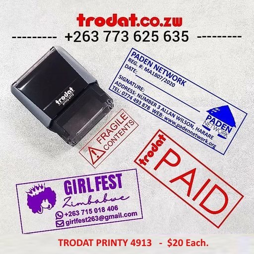 Trodat Printy 4913 rubber stamp, company stamps, paid stamps