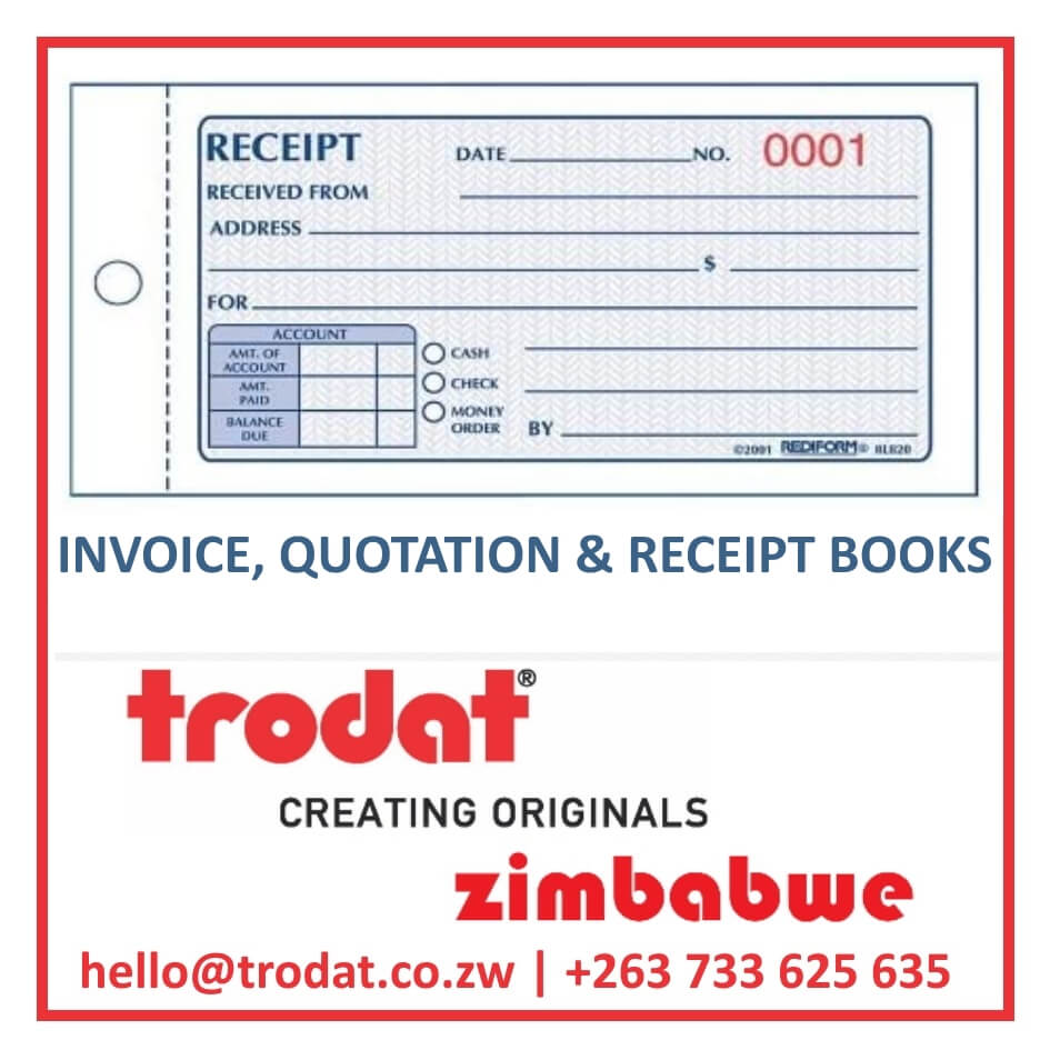 Invoice, Quotation & Receipt Books in Zimbabwe